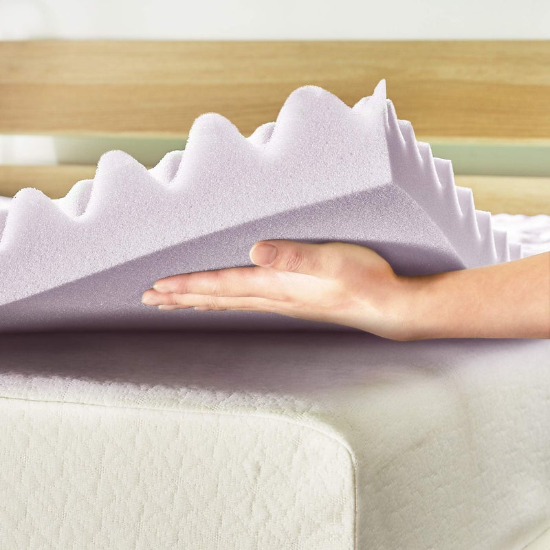 Mellow 3 Inch 5-Zone Memory Foam Mattress Topper, Soothing Lavender Infusion, Dorm Essentials, Twin - Image 5